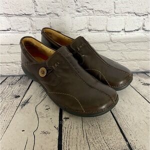 Structured by Clarks Loafer Womens‎ 9N Brown Un Loop Round Toe Slip On Leather